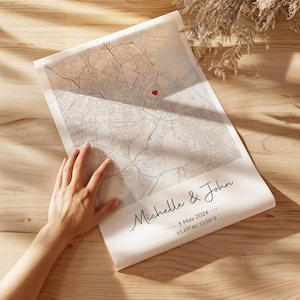 Personalisierte Landkarte Print – Wo Alles Begann – Individuelles Lage Poster, Digitaler Download, Paar Geschenk, Hochzeits oder Verlobungsgeschenk