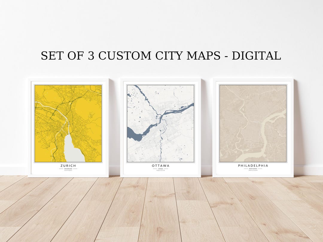 Printable Set of Custom City Maps - Il 1080xN.6338971911 Ihxl