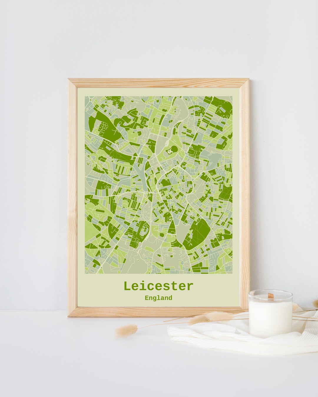 Elegant Leicester City Map Printable Digital Files: - Etsy