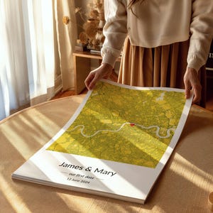 Carte d'anniversaire du premier rendez-vous, lieu spécial pour lui où nous nous sommes rencontrés, impression pour relation de couple, cadeau personnalisé pour mari