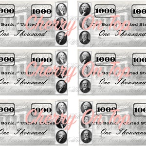Década de 1800 Era Western Temática Jugar Dinero Moneda Vintage DESCARGA DIGITAL