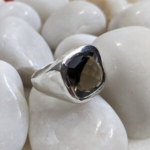 925 Sterling Silver, Smoky Topaz Gemstone Ring (Size 9 1/4)