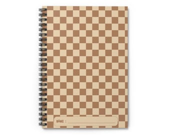 Checkerboard Spiral Notebook  6 x 8