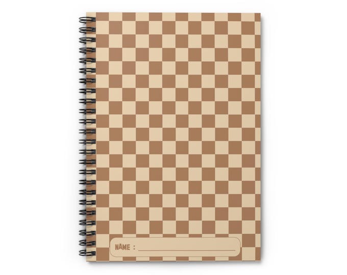 Checkerboard Spiral Notebook  6 x 8