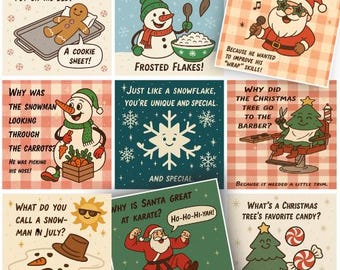 Festive Holiday Lunch Box Notes: 12 Winter Cards (Digital Download)