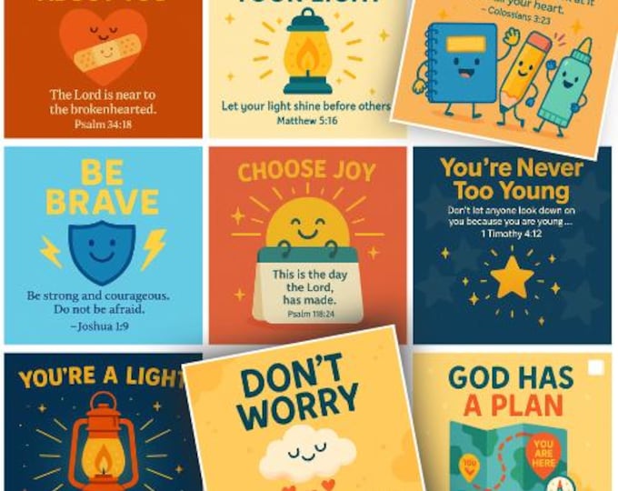 Biblical Lunch Notes for Kids: Christian Scripture Cards (PDF Download