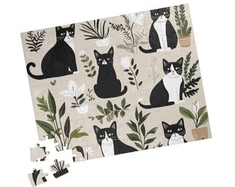 Whiskers and Wildflowers Puzzle - A Cozy and Charming Challenge for Cat and Plant Lovers