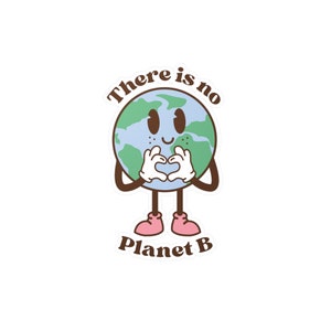 There Is No Planet B - Vintage Erde Herz Aufkleber