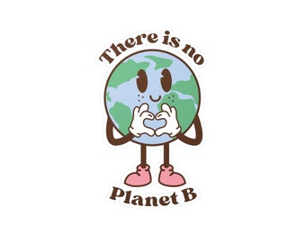 There Is No Planet B - Vintage Earth Heart Sticker