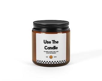 Use The Candle - Enjoy The Moment -  Scented Soy Candle (Multi-Size, Amber Jar)