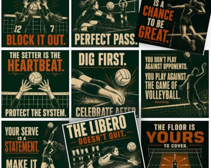 Volleyball Lunch Notes for Teen Athletes – Encouragement Cards (Instant Download)