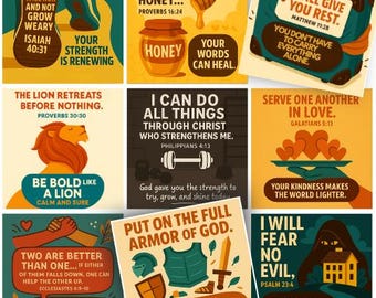 50 Printable Scripture Cards | Bible Verse Encouragement Notes (PDF Download)