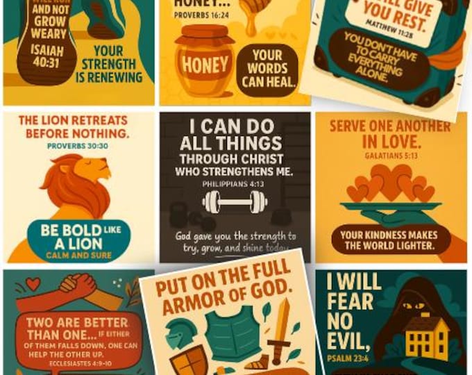 50 Printable Scripture Cards | Bible Verse Encouragement Notes (PDF Download)