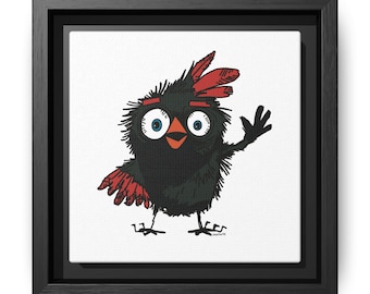 It Was Never a Phase Quirky Pop Punk Bird Wall Art by Calla Creates | 00s Inspired Framed Matte Canvas Square Print Eco Friendly