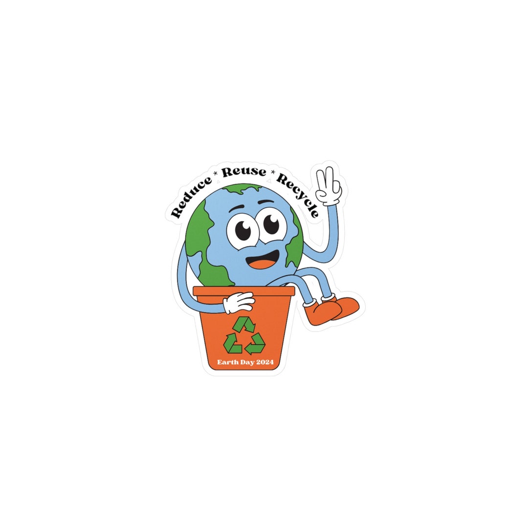 Reduce, Reuse, Recycle -earth Day 2024- Vintage Earth Sticker - Etsy UK