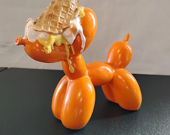 Melting Ice Cream Balloon Dog Statue Pop Art Sculpture Modern Home Decor Gift