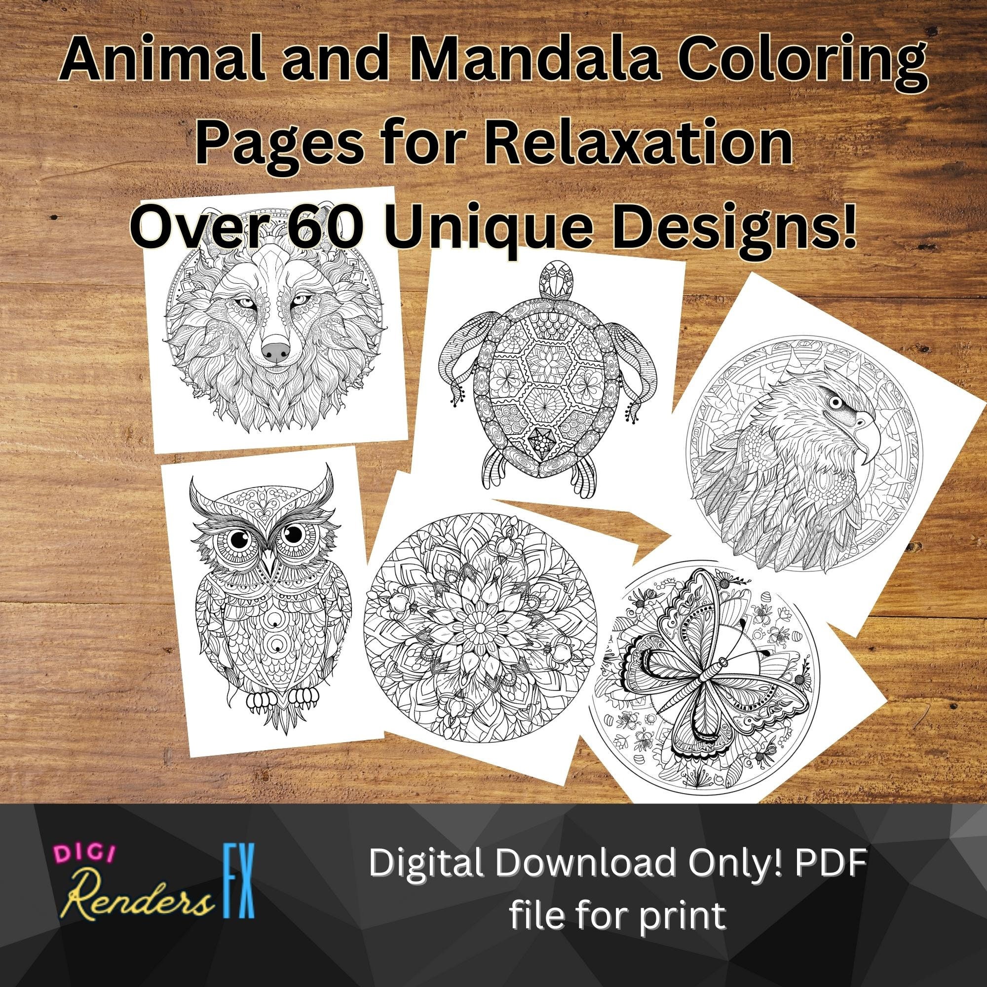 53 Patterned Animal Coloring Pages Volume 3 
