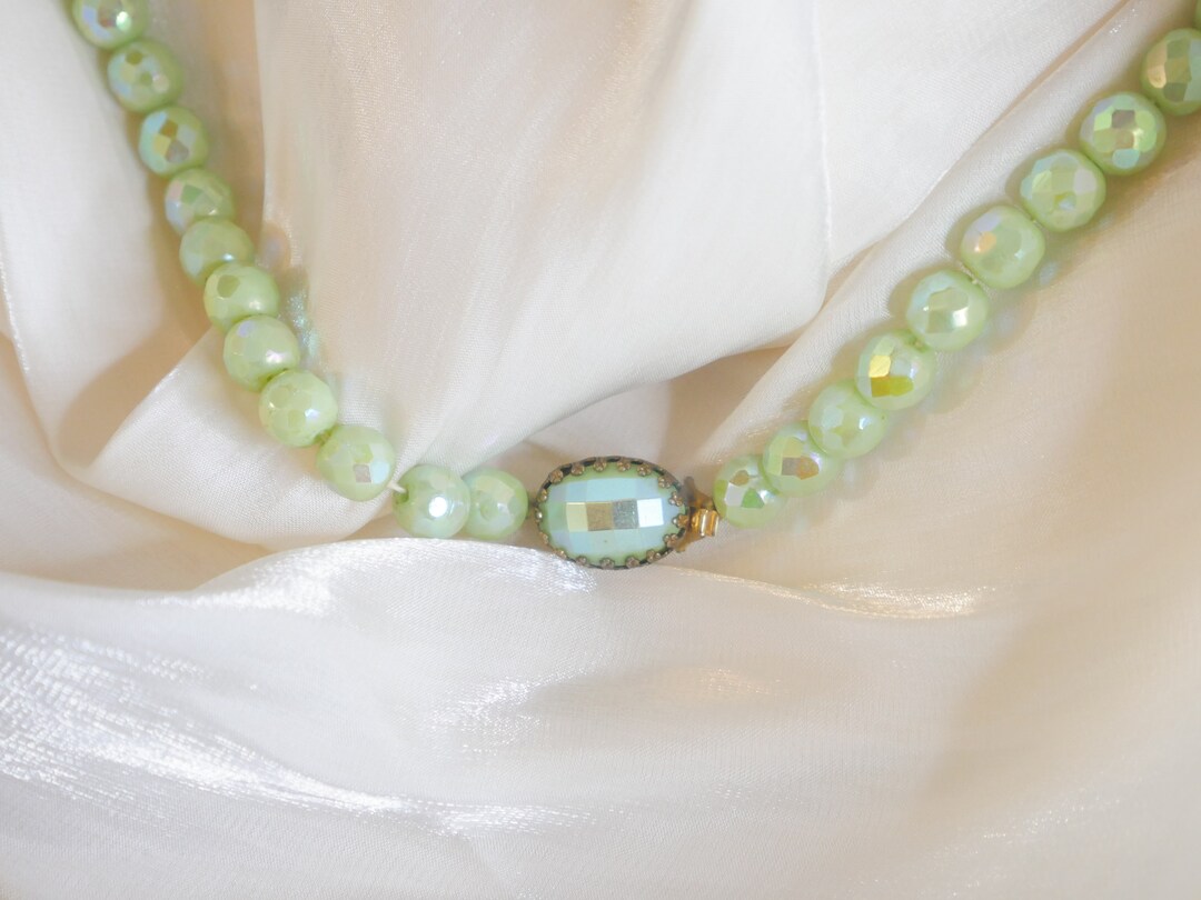 Lime Green Antique Jewelry Set Antique Clip on Earrings With Etsy