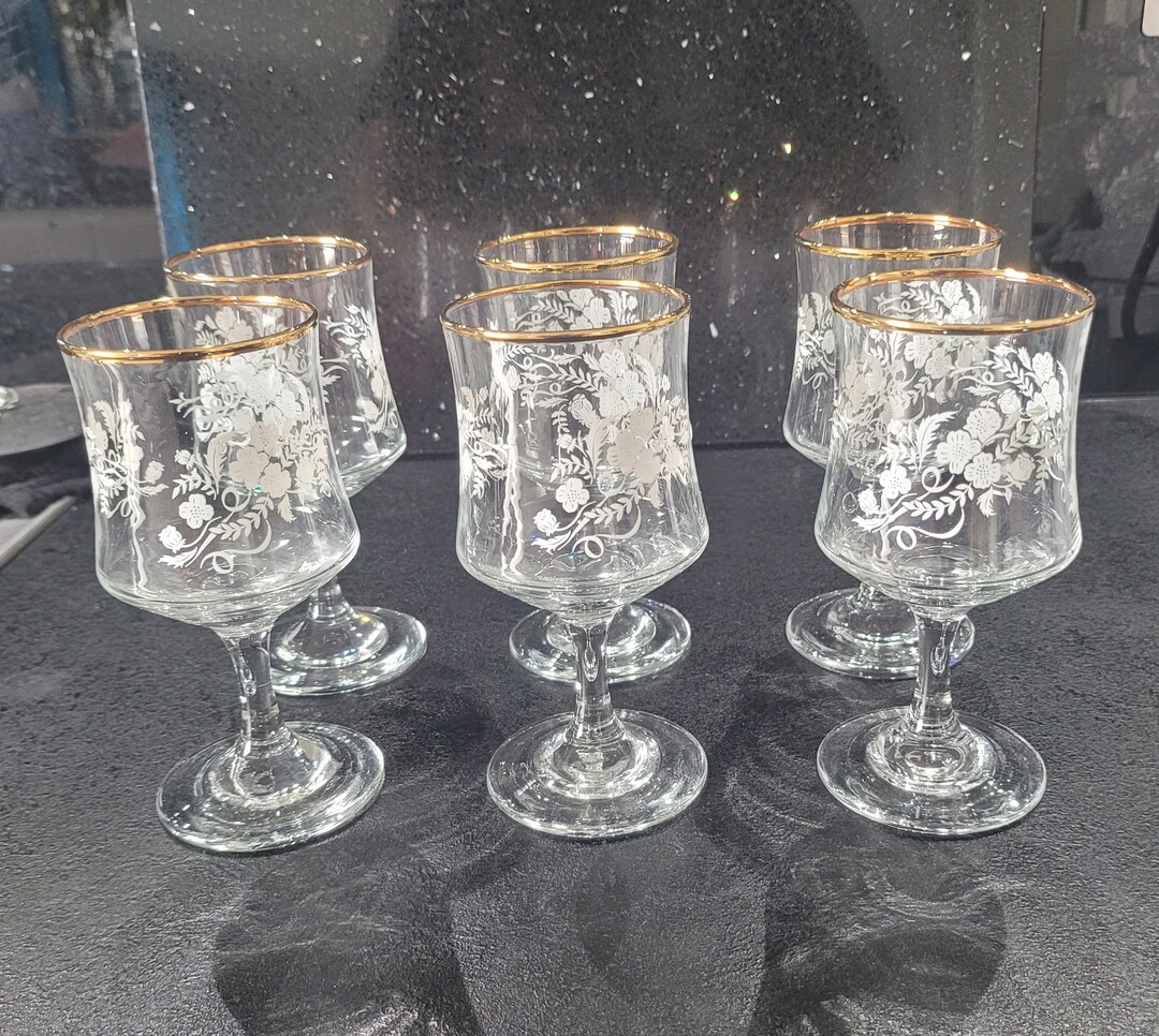 6 X Wine Glasses by Dema Glass, Chesterfield Etsy