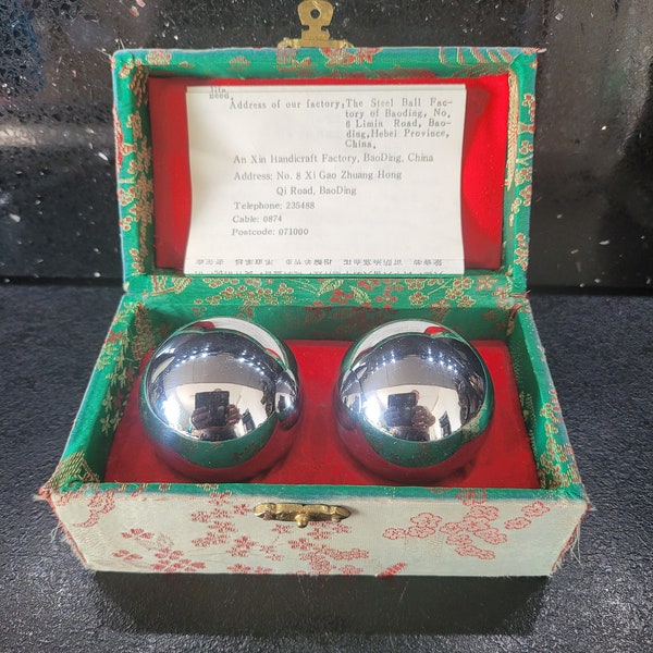 Chinese Metal Massage Balls in original box