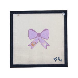 Hand Painted Needlepoint Canvas- Bow Series, April/Easter