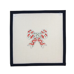 Hand Painted Needlepoint Canvas- Bow Series, Christmas Tree Cake