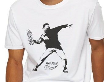 Ananas Thrower T-Shirt: Banksy Inspired Vegan Power Tee