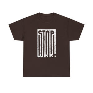 STOP WAR graphic tee | Peace protest design, distressed block lettering image 9