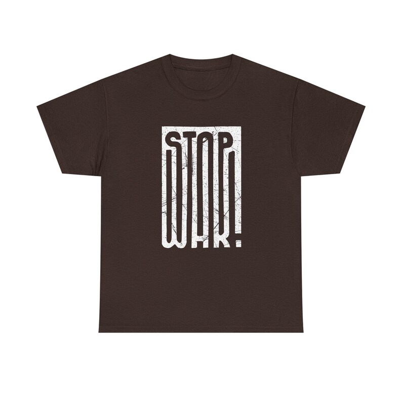 STOP WAR graphic tee | Peace protest design, distressed block lettering image 9