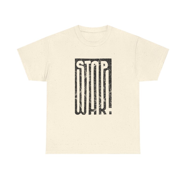 STOP WAR graphic tee | Peace protest design, distressed block lettering image 10