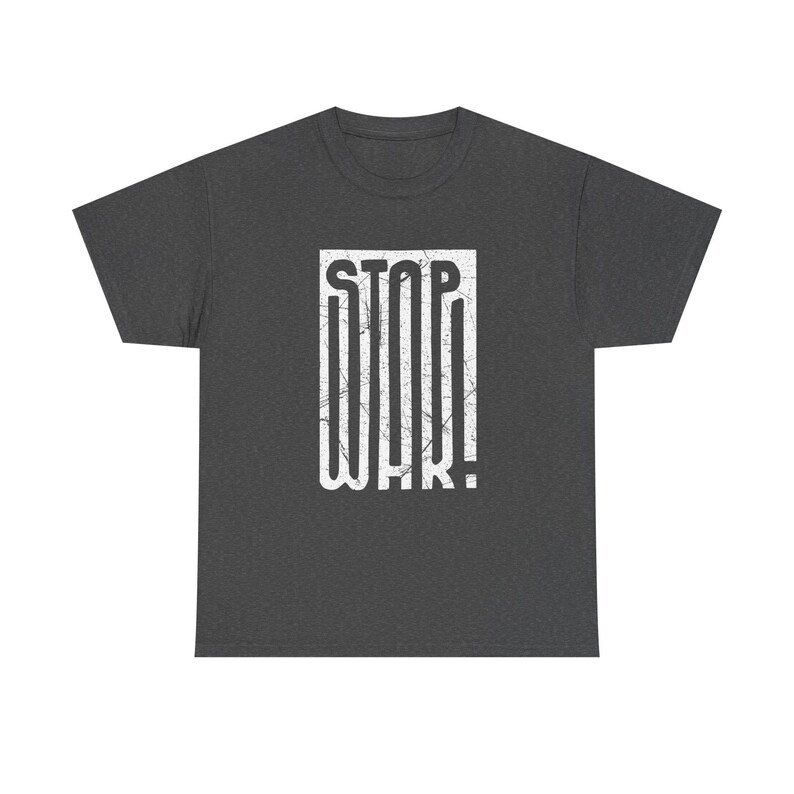 STOP WAR graphic tee | Peace protest design, distressed block lettering image 14