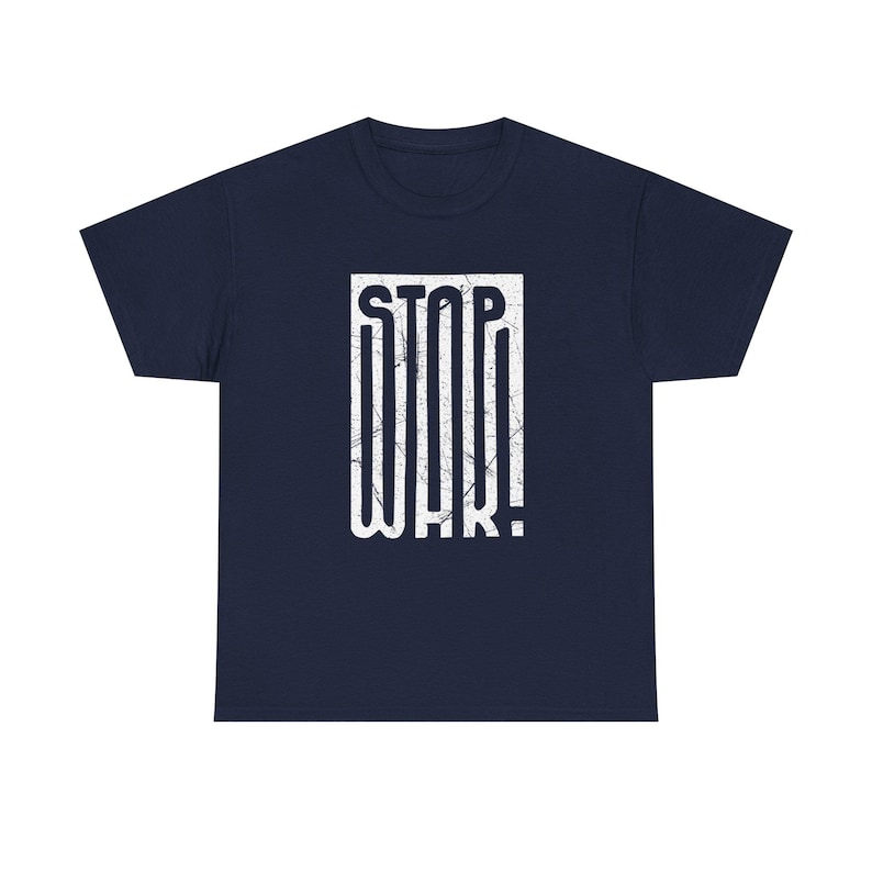 STOP WAR graphic tee | Peace protest design, distressed block lettering image 17