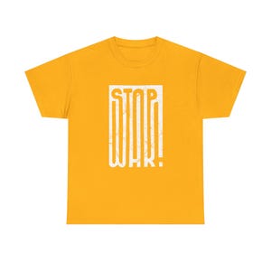 STOP WAR graphic tee | Peace protest design, distressed block lettering image 6