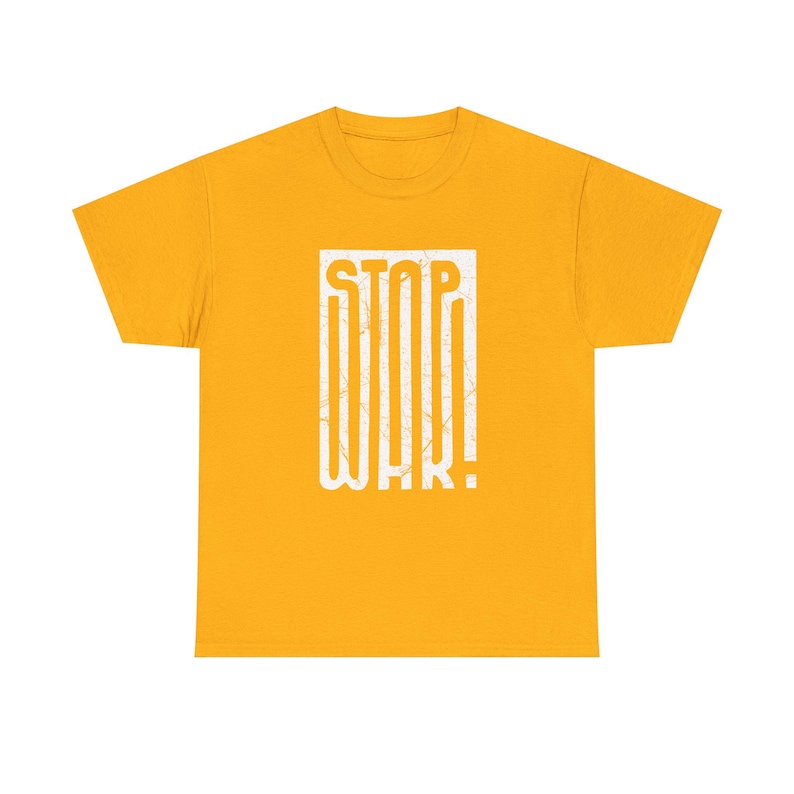 STOP WAR graphic tee | Peace protest design, distressed block lettering image 6