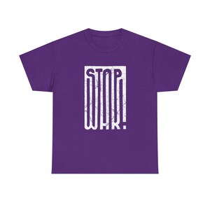 STOP WAR graphic tee | Peace protest design, distressed block lettering image 18