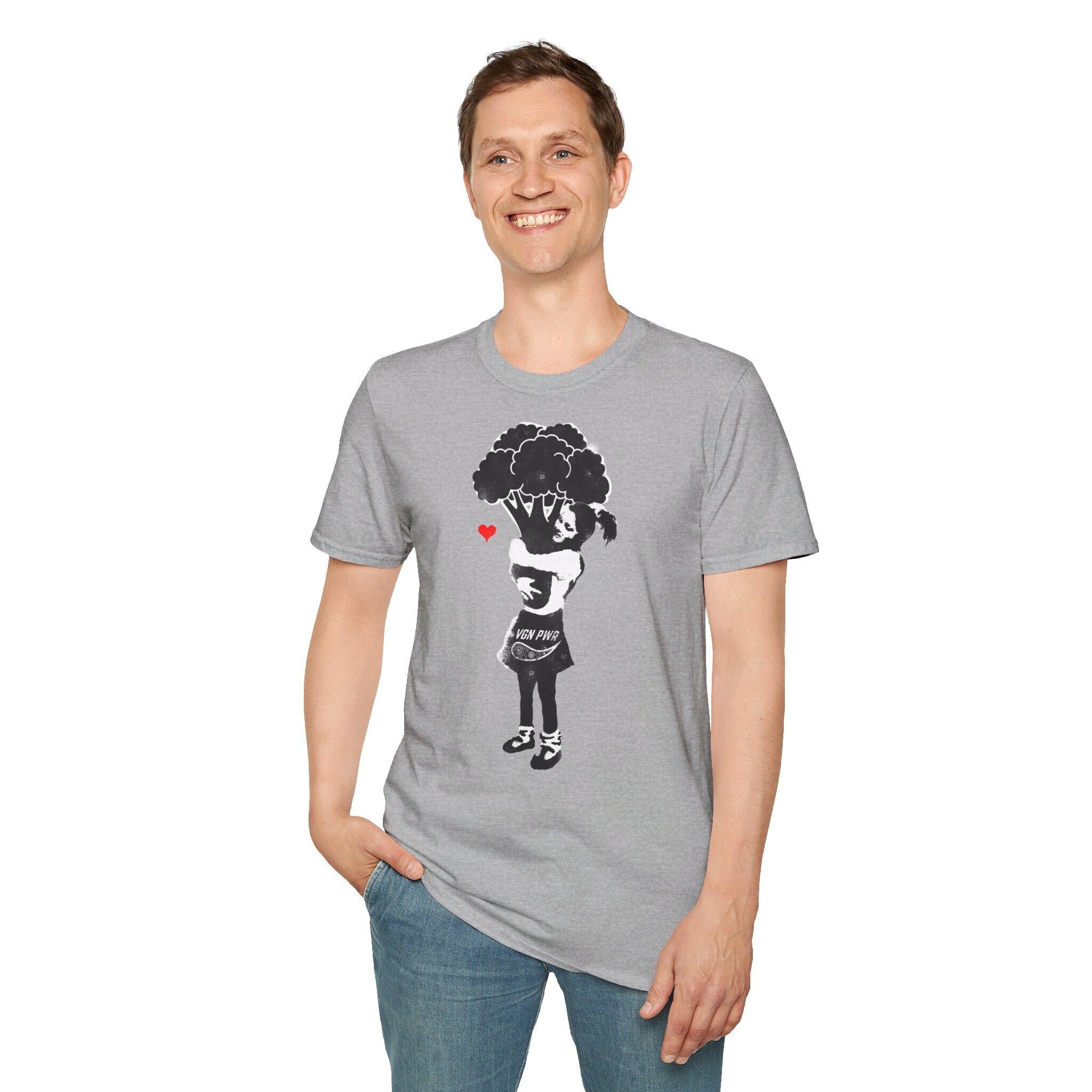 Banksy Vegan Broccoli Hug T-Shirt: Street Art Graffiti Tee