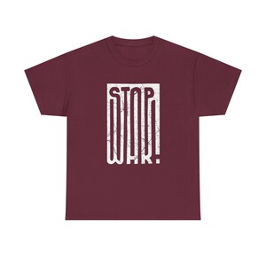 STOP WAR graphic tee | Peace protest design, distressed block lettering image 8