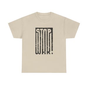 STOP WAR graphic tee | Peace protest design, distressed block lettering image 4