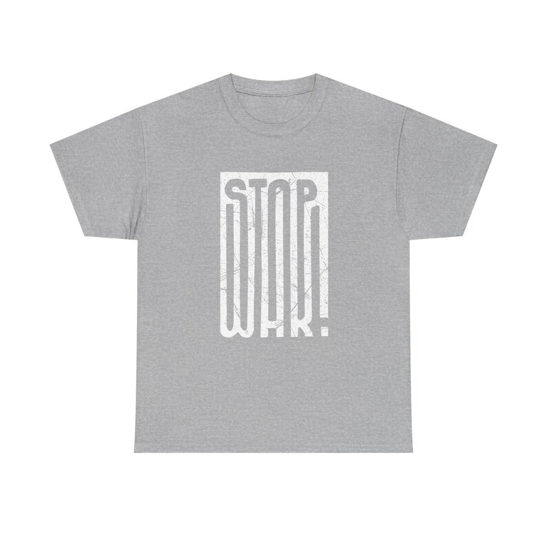 STOP WAR graphic tee | Peace protest design, distressed block lettering image 5
