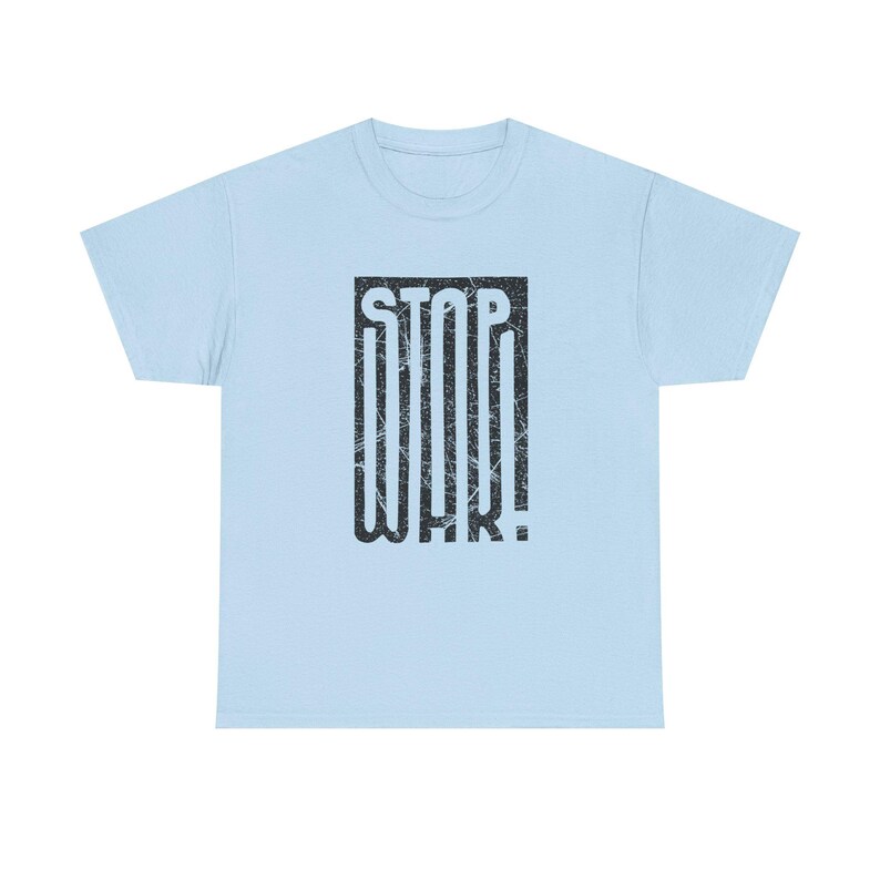 STOP WAR graphic tee | Peace protest design, distressed block lettering image 15
