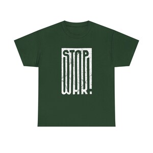 STOP WAR graphic tee | Peace protest design, distressed block lettering image 12