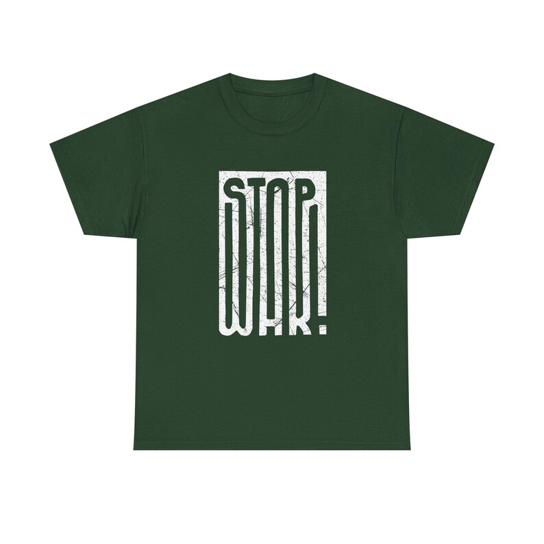 STOP WAR graphic tee | Peace protest design, distressed block lettering image 12