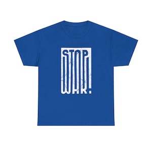 STOP WAR graphic tee | Peace protest design, distressed block lettering image 16