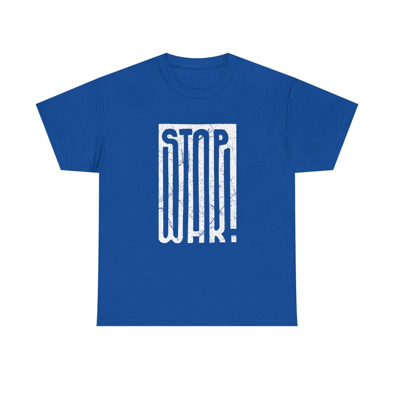 STOP WAR graphic tee | Peace protest design, distressed block lettering image 16