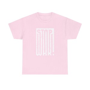 STOP WAR graphic tee | Peace protest design, distressed block lettering image 19