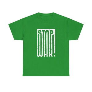 STOP WAR graphic tee | Peace protest design, distressed block lettering image 13