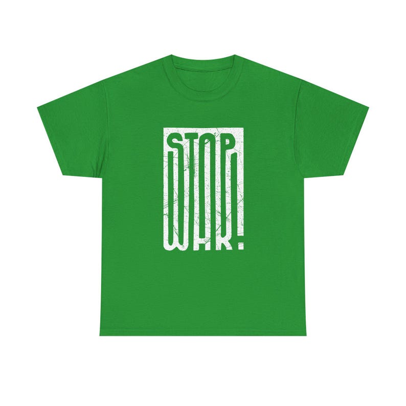 STOP WAR graphic tee | Peace protest design, distressed block lettering image 13