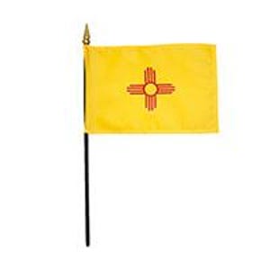New Mexico Schreibtischflagge: 4 x 6 Inch Miniature State Flagge, USA Made