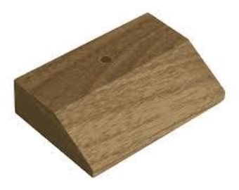 Two Hole Walnut Base for Mini Flags – Desk Top Stand For Miniature Flags,   Patriotic Military Display, Walnut Base For Two Mini Flags