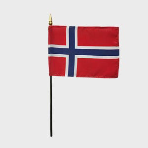Norway Miniature Flag 4&quot;x6&quot; with Base Small Norway Flag Norway Desk Flag Norway Tabletop Flag Norway National Flag Norway Pride Norway Flags